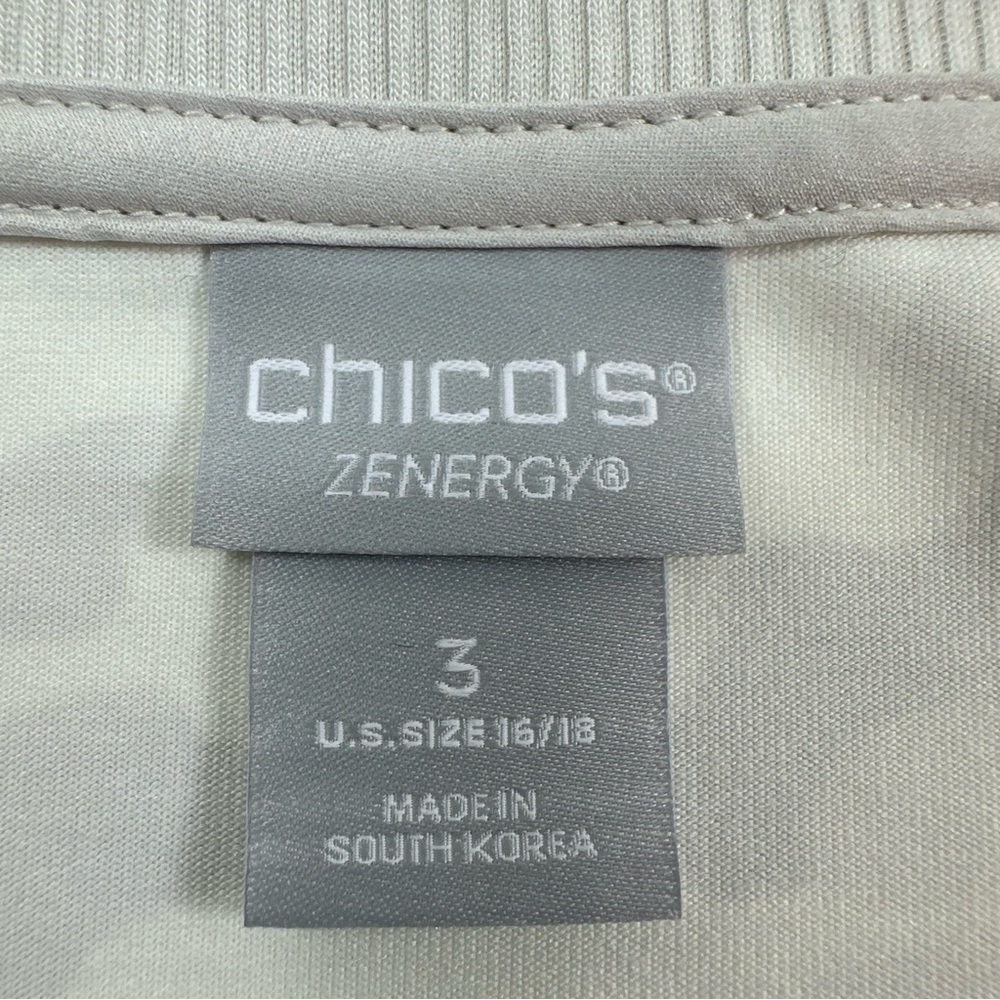 Zenergy by Chico’s Gray Camouflage Crewneck T-Shirt Womens 16-18 XL Short Sleeve - Picture 3 of 7